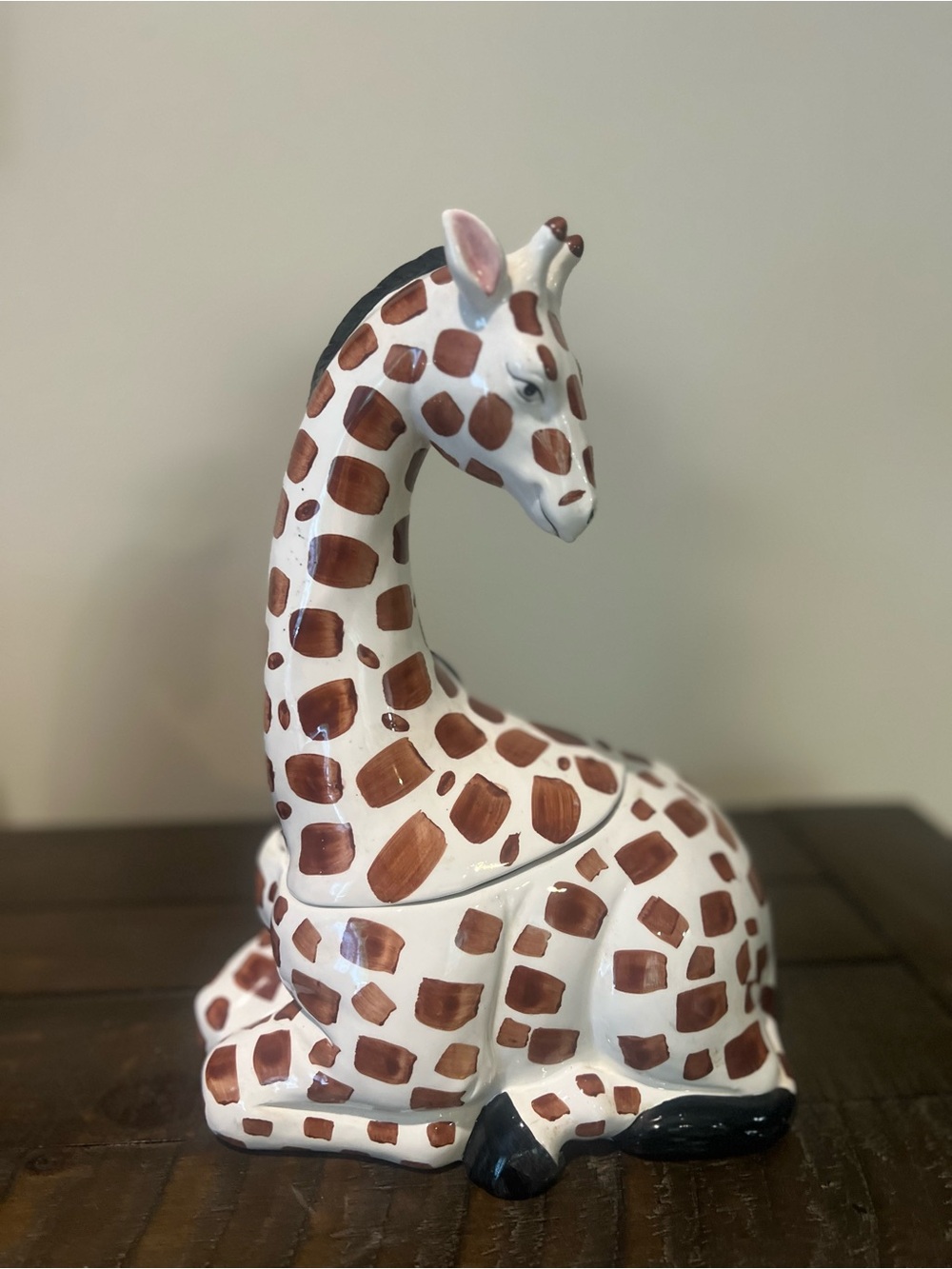 Vintage Giraffe Ceramic Cookie Jar